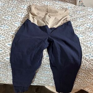 Motherhood Maternity Navy and Beige Skinny Jeans